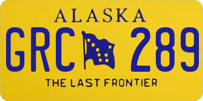 AK license plate GRC289