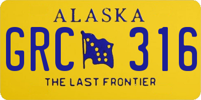 AK license plate GRC316