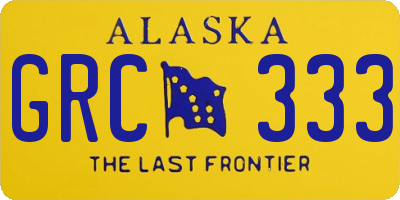 AK license plate GRC333