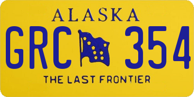 AK license plate GRC354