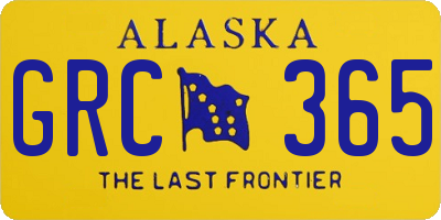 AK license plate GRC365