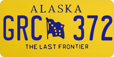 AK license plate GRC372