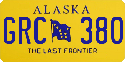 AK license plate GRC380