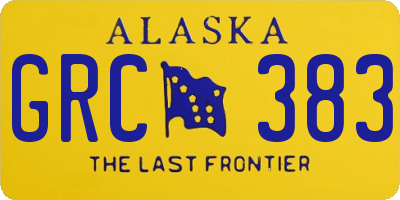 AK license plate GRC383