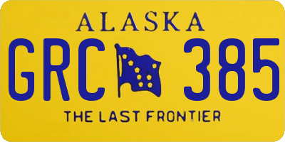 AK license plate GRC385