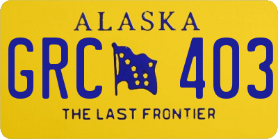 AK license plate GRC403