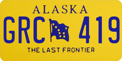 AK license plate GRC419