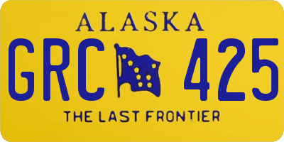 AK license plate GRC425