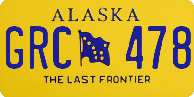 AK license plate GRC478