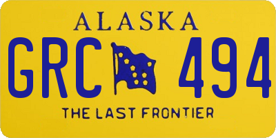 AK license plate GRC494