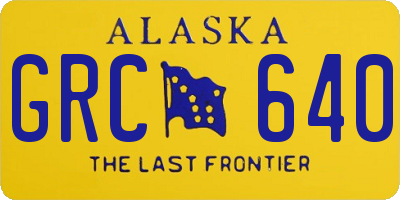 AK license plate GRC640