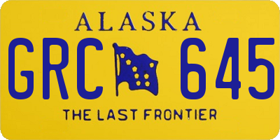 AK license plate GRC645