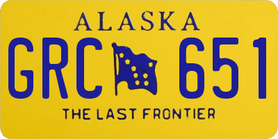 AK license plate GRC651