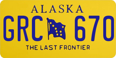 AK license plate GRC670
