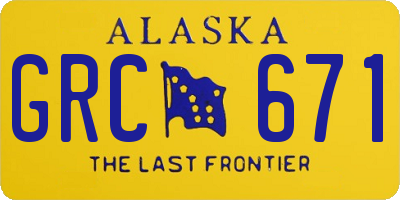 AK license plate GRC671