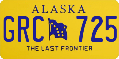 AK license plate GRC725