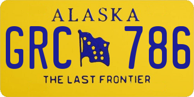 AK license plate GRC786