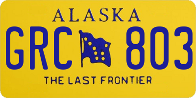 AK license plate GRC803