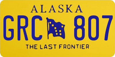 AK license plate GRC807