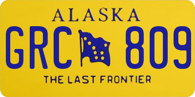 AK license plate GRC809