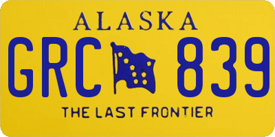 AK license plate GRC839