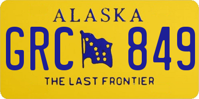 AK license plate GRC849