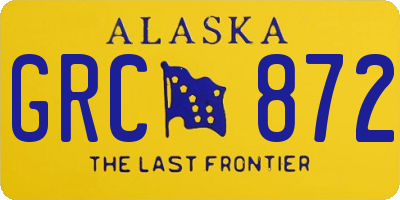 AK license plate GRC872