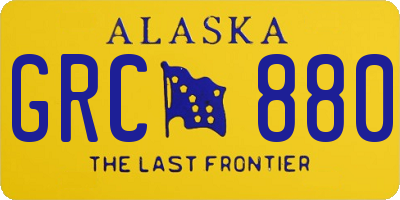 AK license plate GRC880