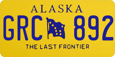 AK license plate GRC892