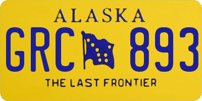 AK license plate GRC893