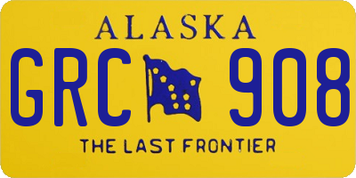 AK license plate GRC908