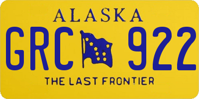 AK license plate GRC922