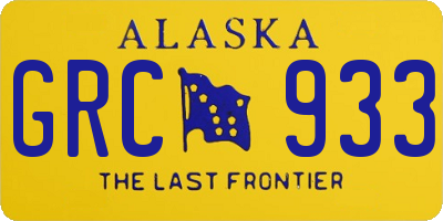 AK license plate GRC933