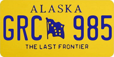 AK license plate GRC985