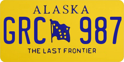 AK license plate GRC987