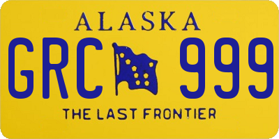AK license plate GRC999