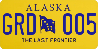 AK license plate GRD005