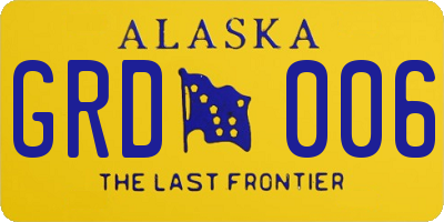 AK license plate GRD006