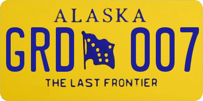 AK license plate GRD007