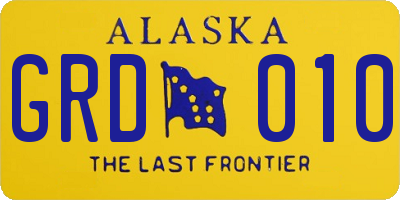 AK license plate GRD010