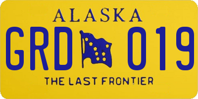 AK license plate GRD019