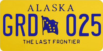 AK license plate GRD025