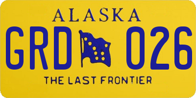 AK license plate GRD026