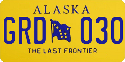 AK license plate GRD030