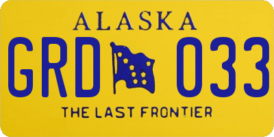 AK license plate GRD033