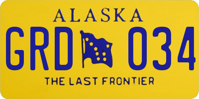 AK license plate GRD034