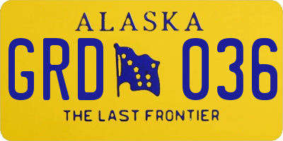 AK license plate GRD036