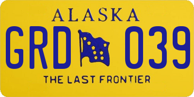 AK license plate GRD039