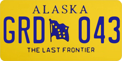 AK license plate GRD043