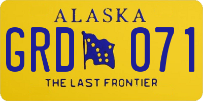 AK license plate GRD071